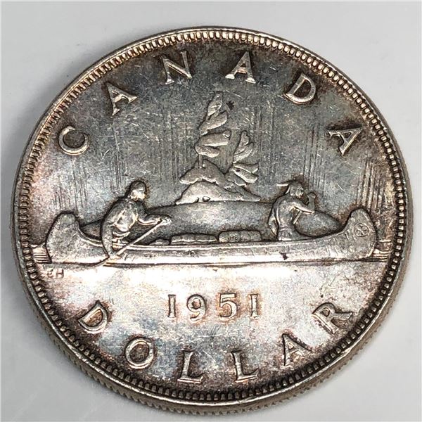 1951 King George VI Canadian Silver Dollar