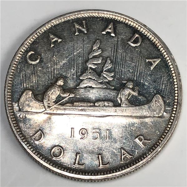 1951 King George VI Canadian Silver Dollar