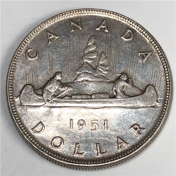 1951 King George VI Canadian Silver Dollar