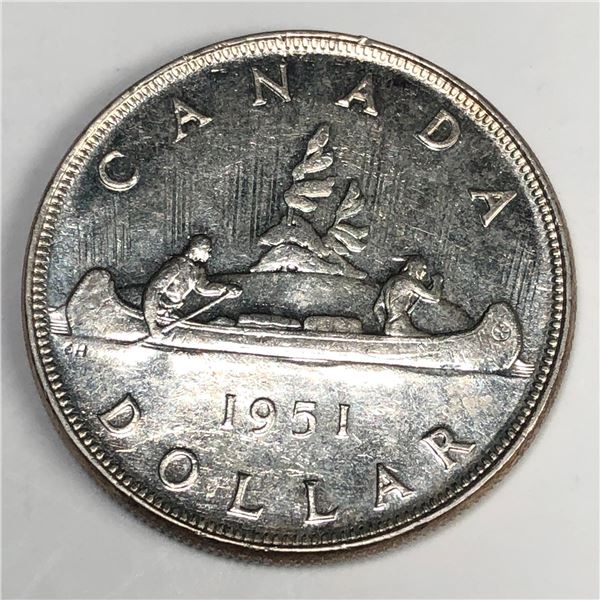 1951 King George VI Canadian Silver Dollar