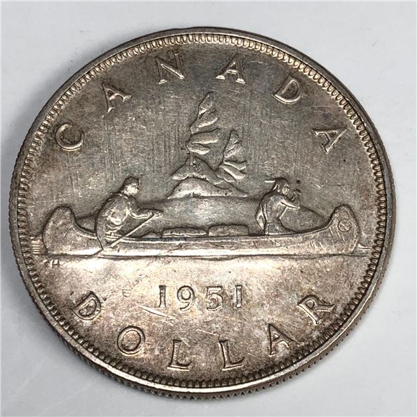 1951 King George VI Canadian Silver Dollar