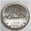 1952 King George VI Canadian Silver Dollar FWL UNC