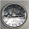 1953 Queen Elizabeth II Canadian Silver Dollar