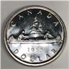 Image 1 : 1955 Queen Elizabeth II Canadian Silver Dollar Choice UNC Blast White