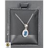 Image 1 : #92-NATURAL HEATED SAPPHIRE 4.5X 6 ,CZ PENDANT