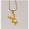 Image 1 : 27)  GOLD TONE "PLAYBOY BUNNY" HEAD PENDANT