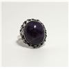Image 1 : 17)  NATURAL OVAL AMETHYST SIZE 9 RING SET WITH
