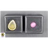 Image 1 : #71-NATURAL RED RUBY 4.40CT& YELLOW OPAL 5.36CT