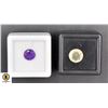 Image 1 : #85-NATURAL AMETHYST 1.55CT,YELLOW OPAL 2.20CT