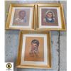 LOT OF 3 JOHN KUSHNERFRAMED "CHILDREN" PICTURES