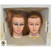 Image 1 : BASKET W/ 2 HAIR MODEL MANNEQUIN HEADS