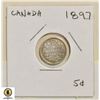 Image 1 : 1897 CANADIAN 5 CENT SILVER COIN