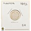 Image 1 : 1893 CANADIAN 5 CENT SILVER COIN