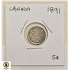 Image 1 : 1891 CANADIAN 5 CENT SILVER COIN