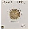 Image 1 : 1881 CANADIAN 5 CENT SILVER COIN