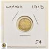 Image 1 : 1918 CANADIAN 5 CENT SILVER COIN