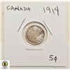 Image 1 : 1914 CANADIAN 5 CENT SILVER COIN