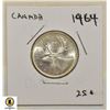 Image 1 : 1964 CANADIAN 25 CENT SILVER COIN