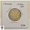 Image 1 : 1936 CANADIAN 25 CENT SILVER COIN