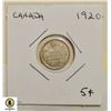 Image 1 : 1920 CANDIAN SILVER FIVE CENT COIN