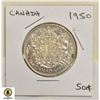 Image 1 : 1950 CANADIAN SILVER 50 CENT COIN