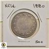 Image 1 : 1880 SILVER NEWFOUND LAND 50 CENT COIN