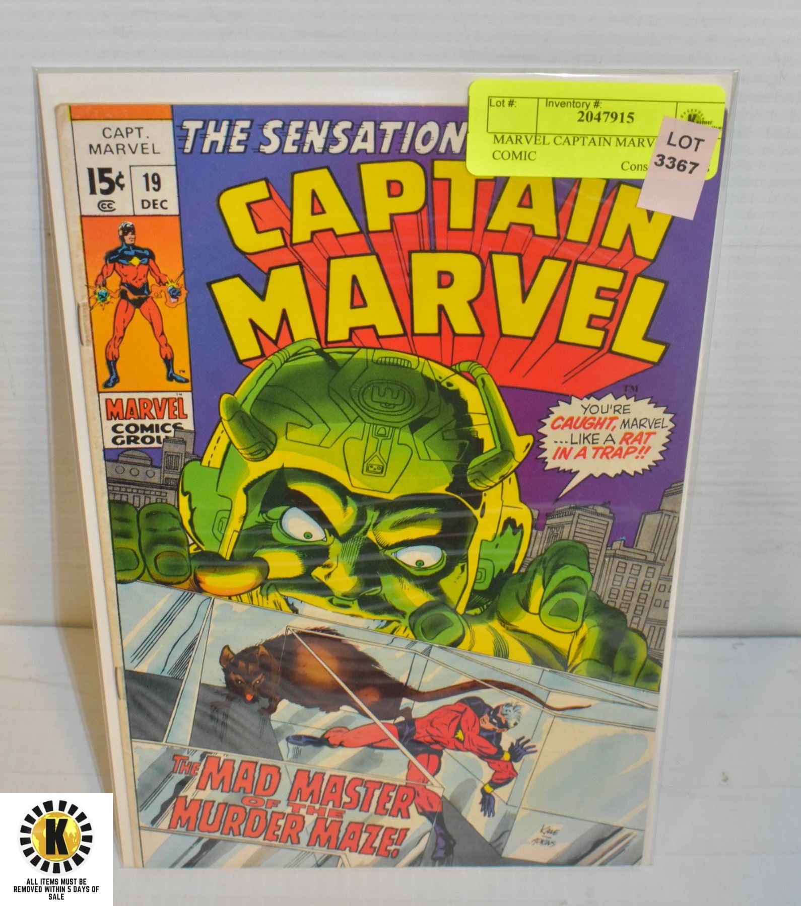 Marvel 19 MARVEL CAPTAIN MARVEL #19 COMIC
