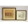 Image 1 : LOT OF 2 FRAMED DRAWINGS