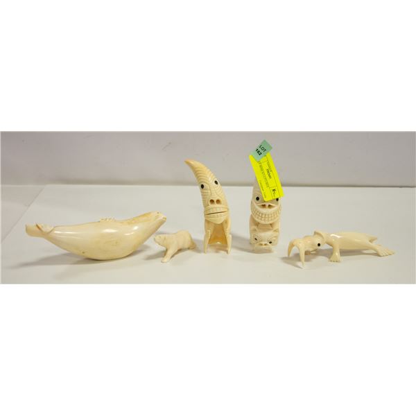 LOT OF BONE SCULPTURES