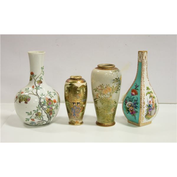 LOT OF 4 POTTERY VASES