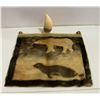 Image 1 : GENUINE FUR WALL ART SOLD WITH CARVED BONE DEOR