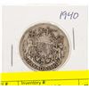 Image 1 : 1940 CANADIAN SILVER HALF DOLLAR