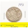 Image 1 : 1951 CANADIAN SILVER HALF DOLLAR