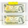 Image 1 : LOT OF 2 UNCIRCULATED SEQUENTIAL 1973 1 DOLLAR