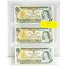 Image 1 : LOT OF 3 CANADA 1 DOLLAR BILLS