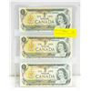 LOT OF 3 CANADA 1 DOLLAR BILLS