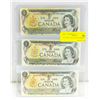 LOT OF 3 1973 ONE DOLLAR BILLS