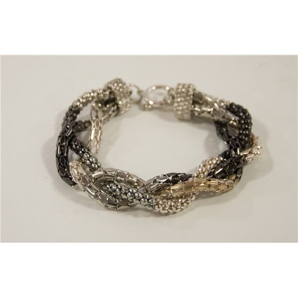 SILVER AND BLACK BRACELET