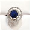 S106-73 SILVER SAPPHIRE RING SIZE 8.5