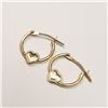 Image 1 : S106-100 14K MINI HOOP HEART EARRINGS