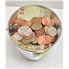 Image 1 : ESTATE PAIL OF PENNIES + SOME FOREIGN MONEY