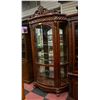 Image 1 : MAHOGANY CARVED LARGE BOW FRONT DISPLAY CABINET
