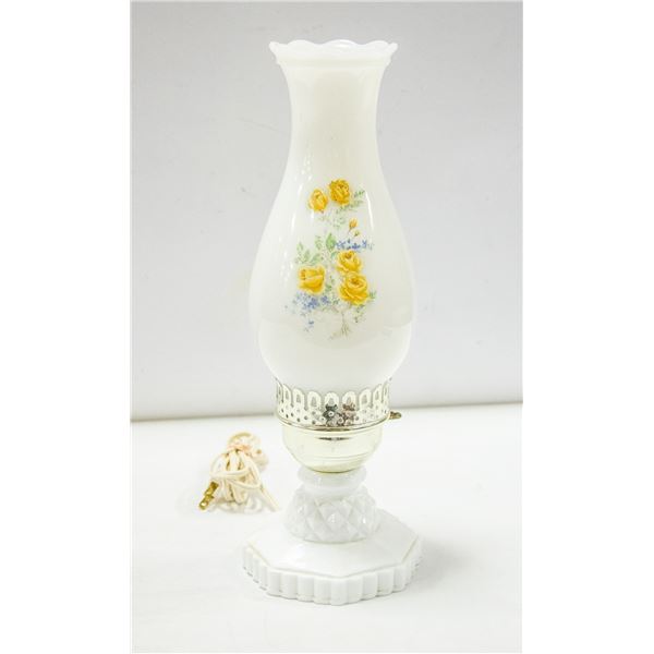VINTAGE MILK GLASS LAMP