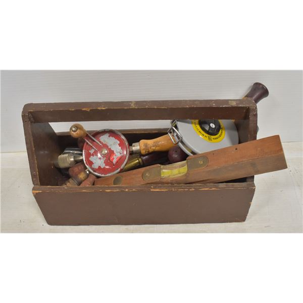 CARPENTERS BOX OF TOOLS