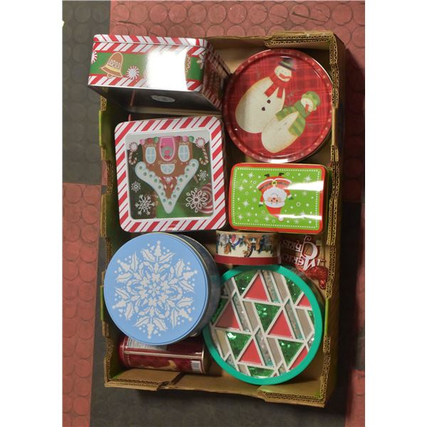 FLAT OF CHRISTMAS TINS