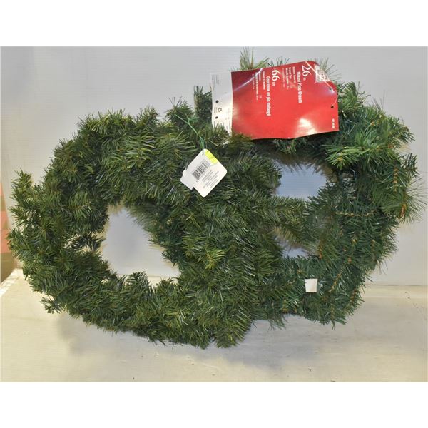 2 NEW WREATHS 24 + 26 INCH