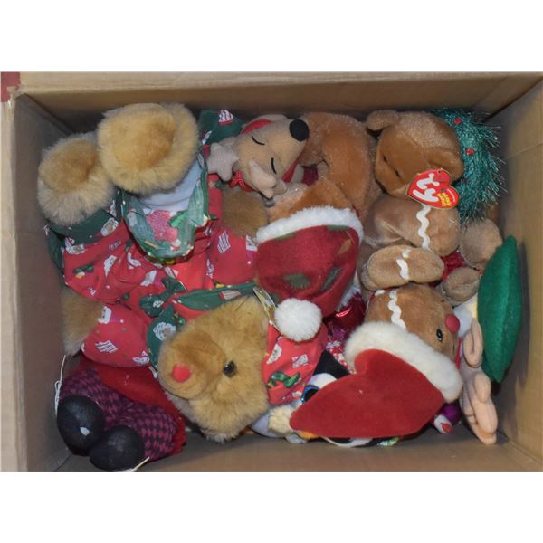 BOX OF CHRISTMAS STUFFIES