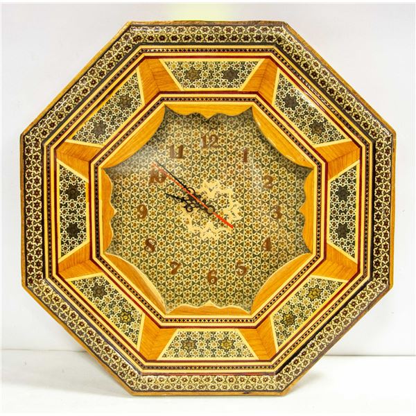 BURL WOOD CLOCK DIAMETER 19"