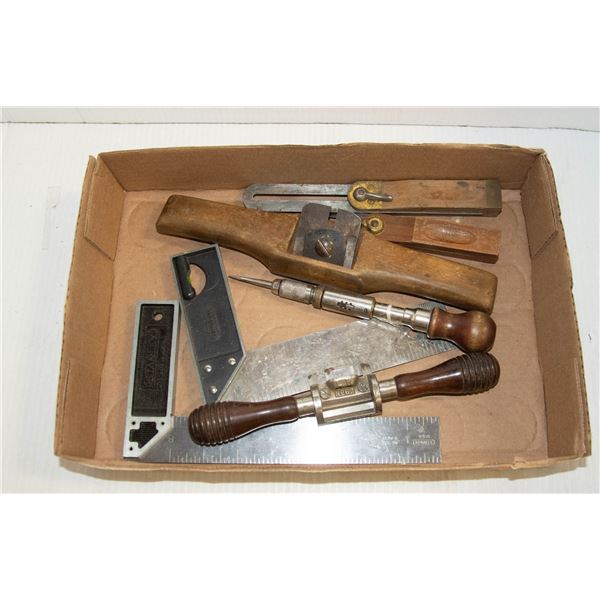FLAT OF VINTAGE TOOLS