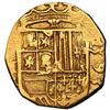 Image 1 : Seville, Spain, gold cob 2 escudos, 1593 date to right, assayer B below denomination and mintmark to